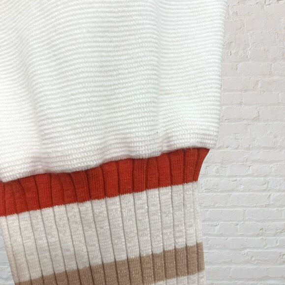 Free People Striped Ribbed Knit Long Sleeve Top Cream Size M - Picture 8 of 11